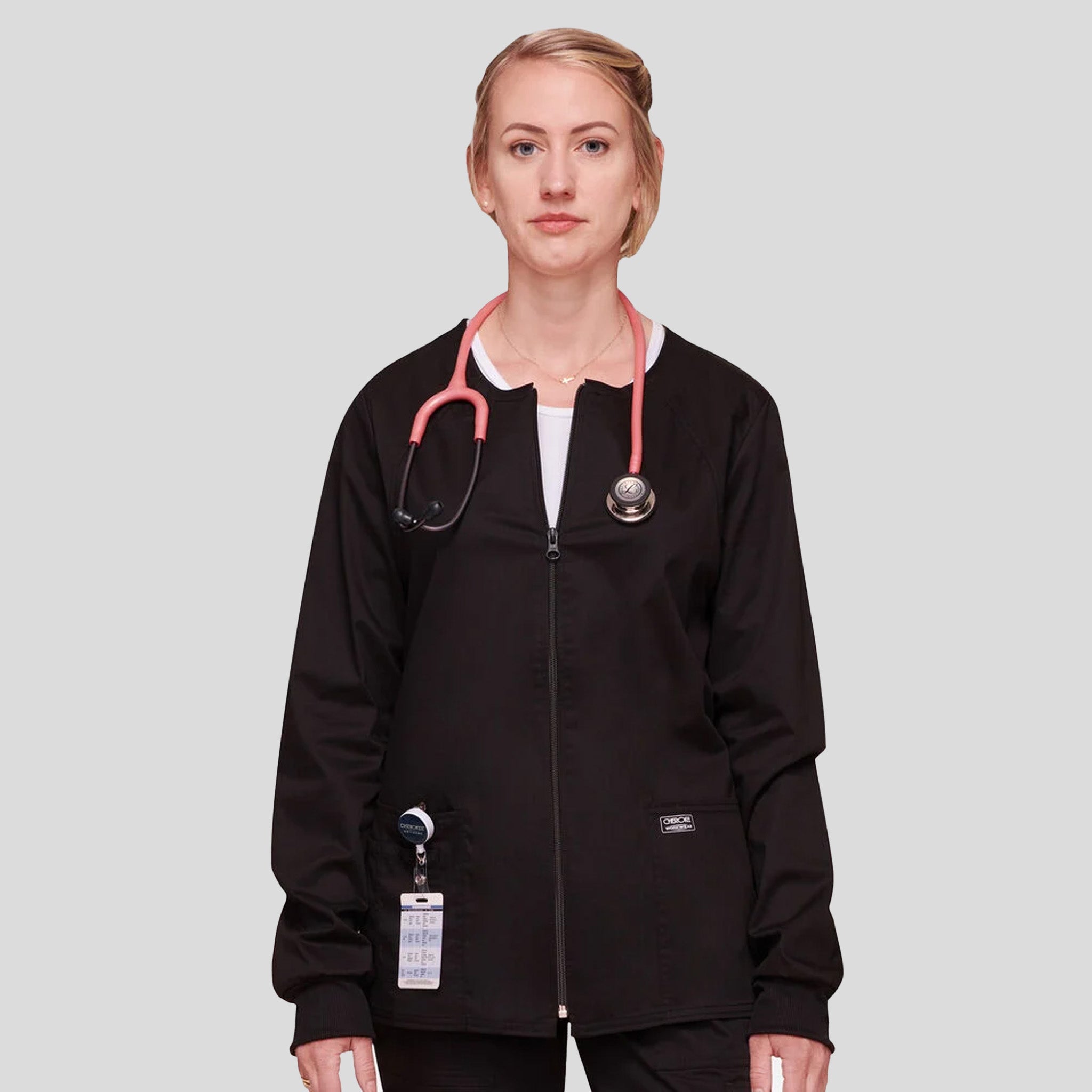 Women's Zip Front Warm Up | Black