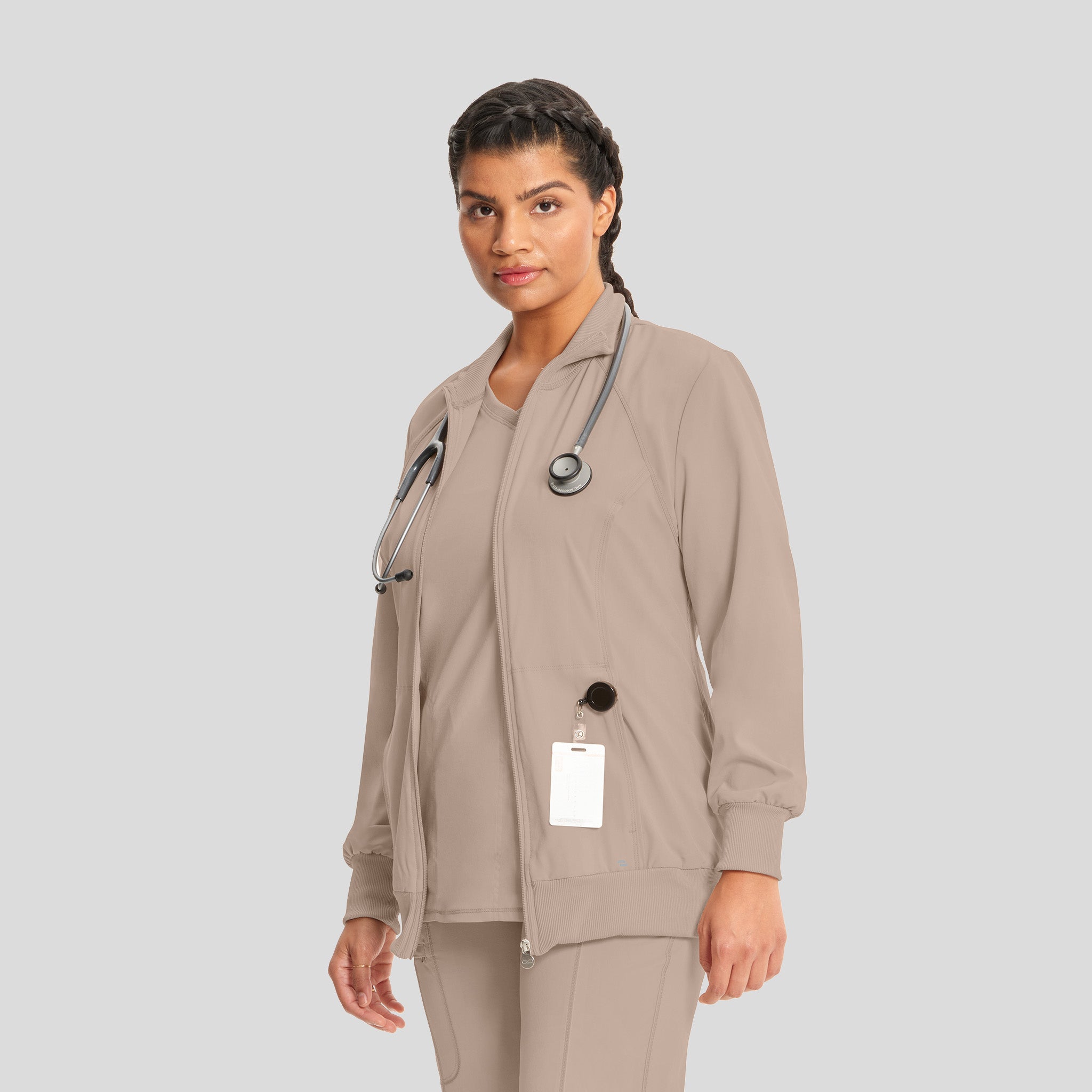 Women's Zip Front Warm-Up | Khaki