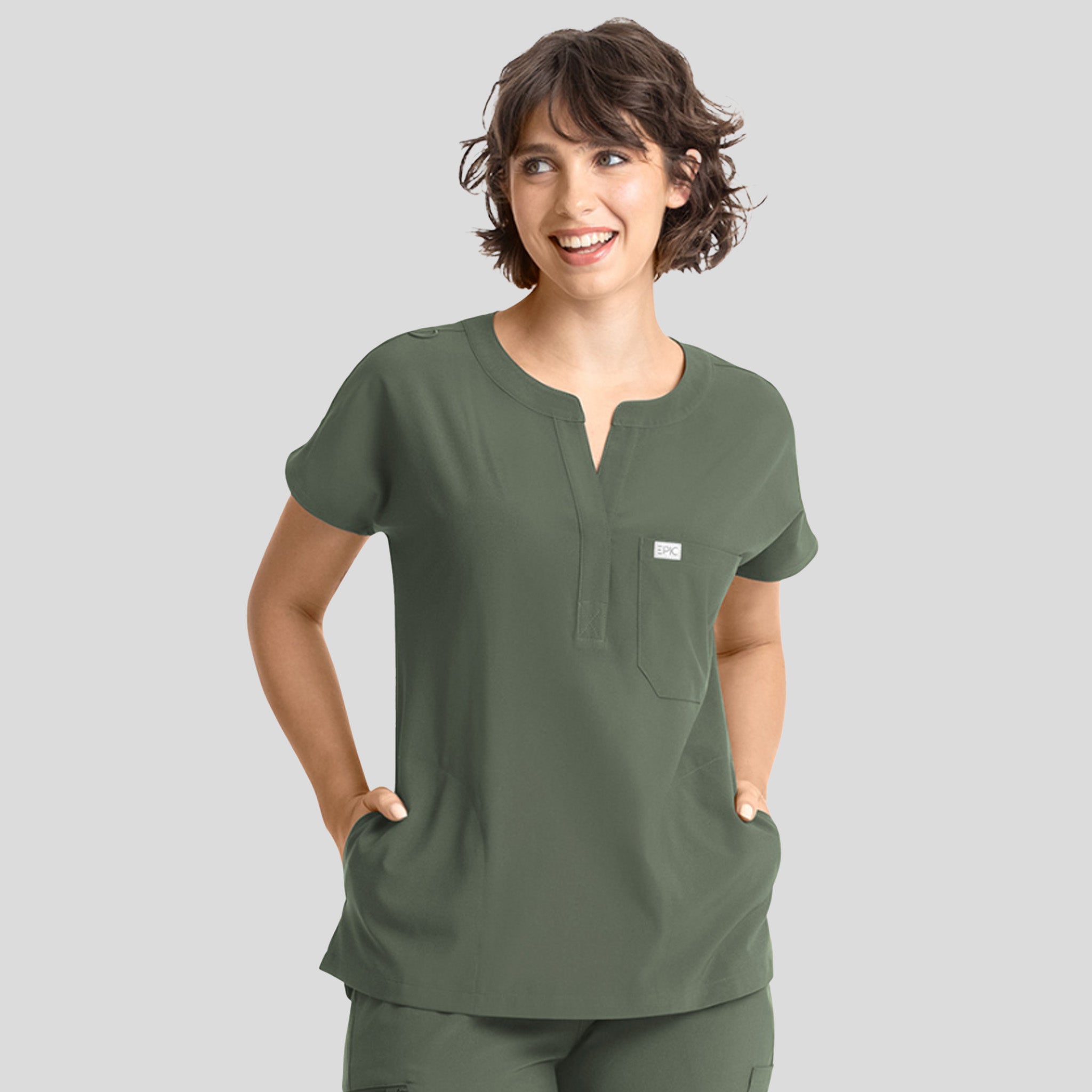 Womenβs Dolman 3 Pocket Top | Olive