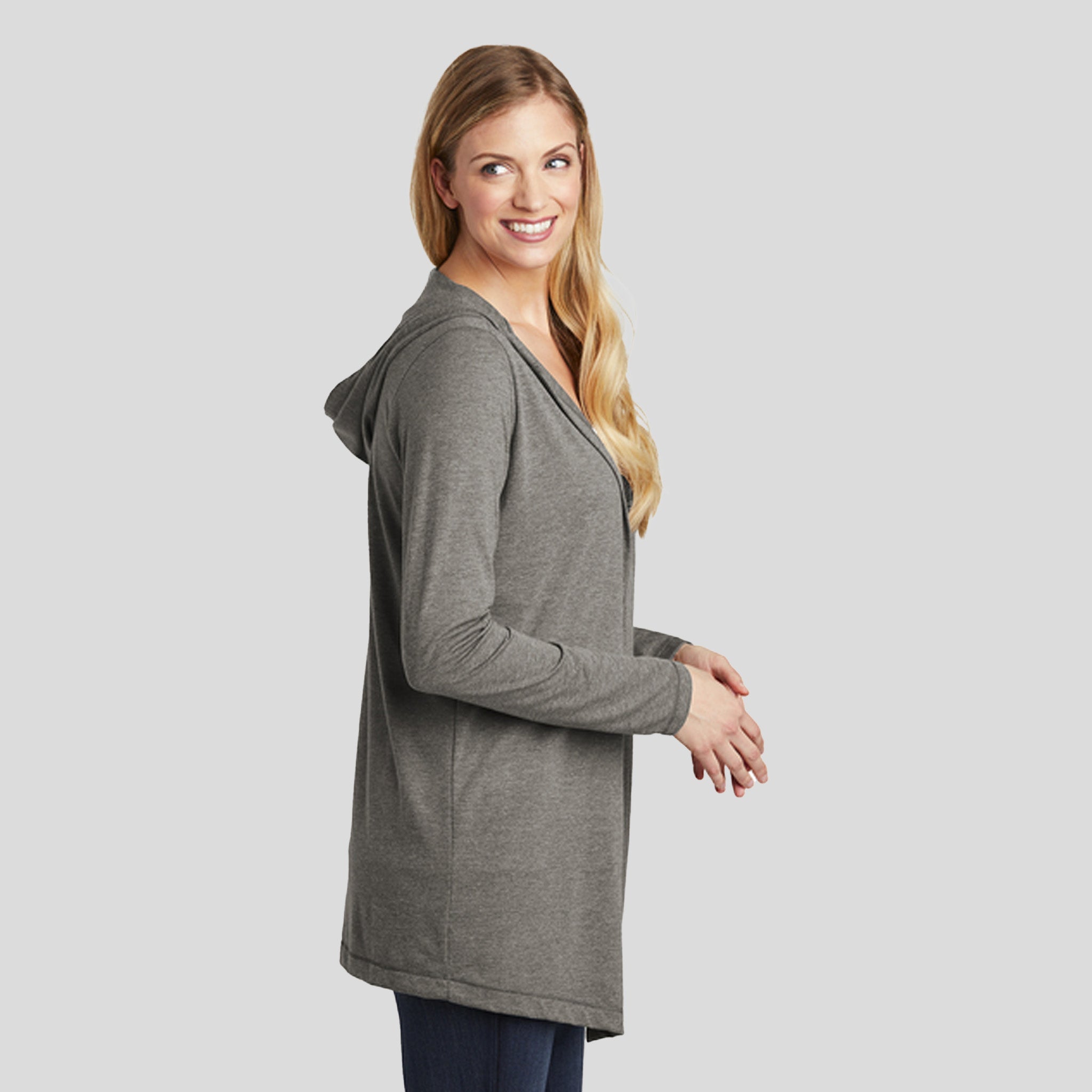 Womenโs Perfect Tri ยฎ Hooded Cardigan | Grey Frost