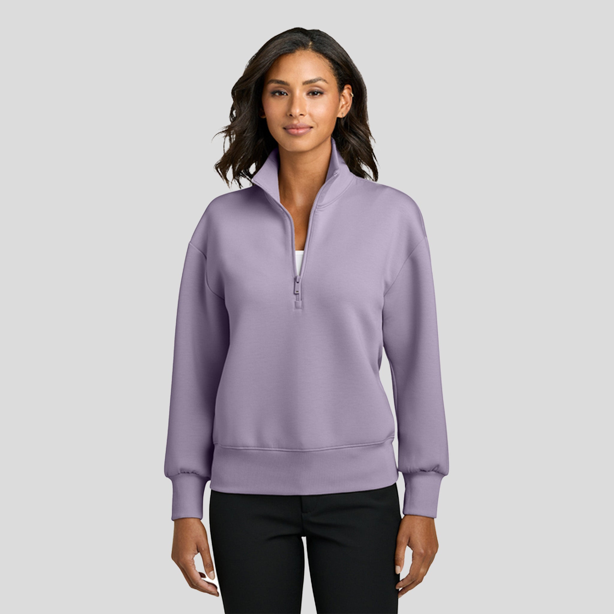 Womenβs Soft Spacer 1/4-Zip | Purple Ash
