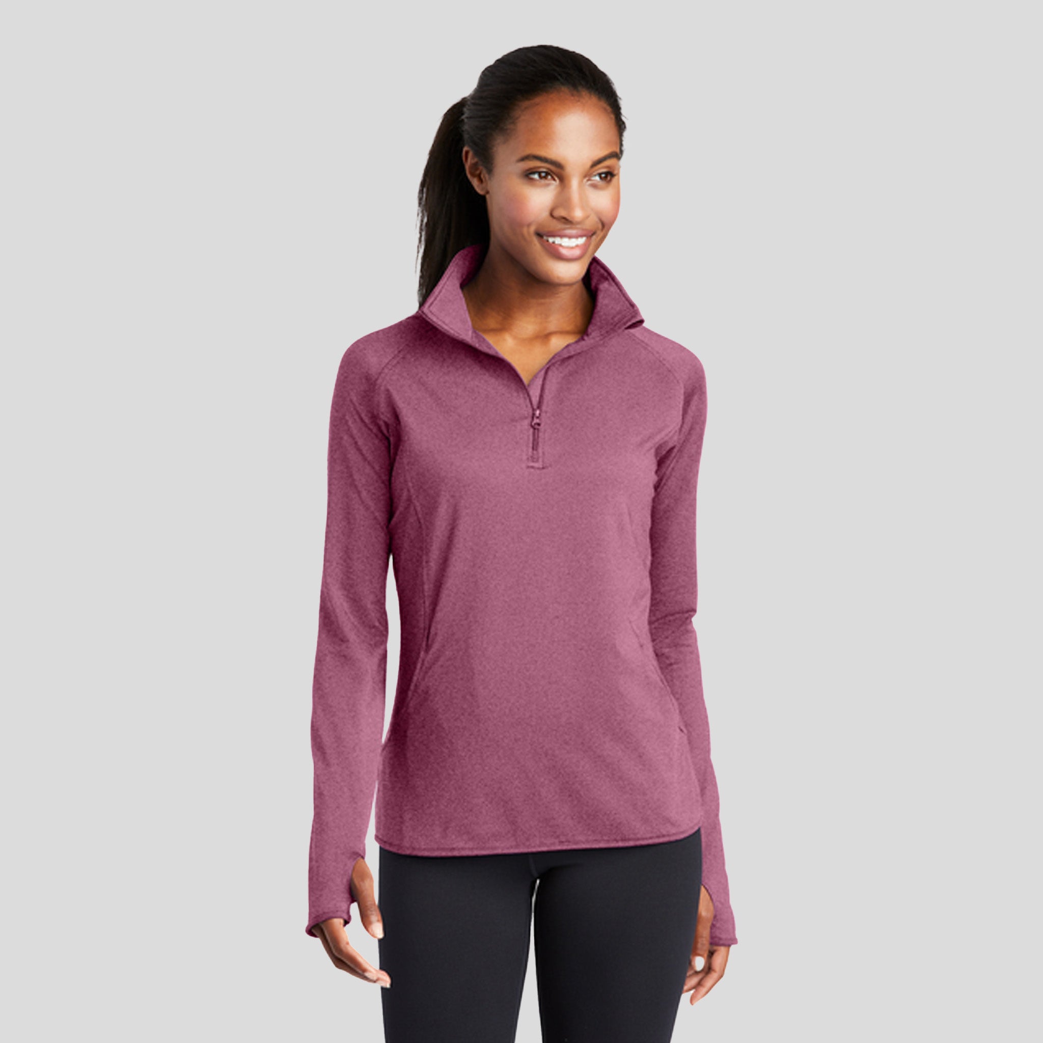 Women's Sport-Wickยฎ Stretch 1/4-Zip Pullover | Pink Rush Heather