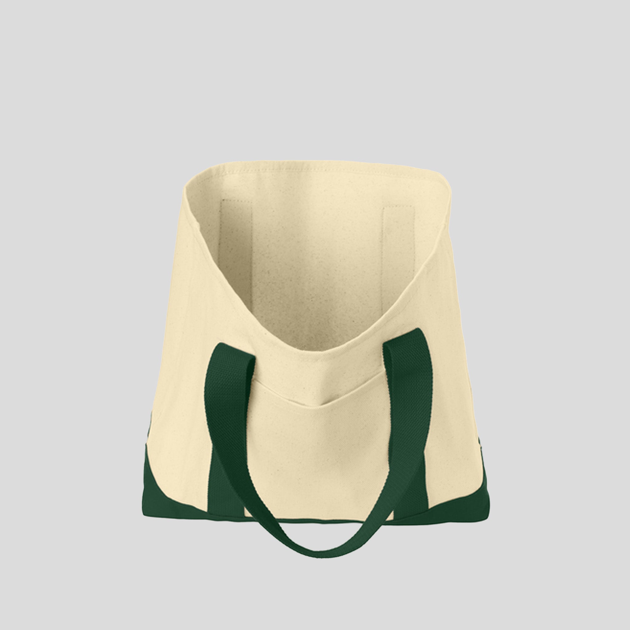 Ideal Twill Two-Tone Shopping Tote | Natural/Spruce
