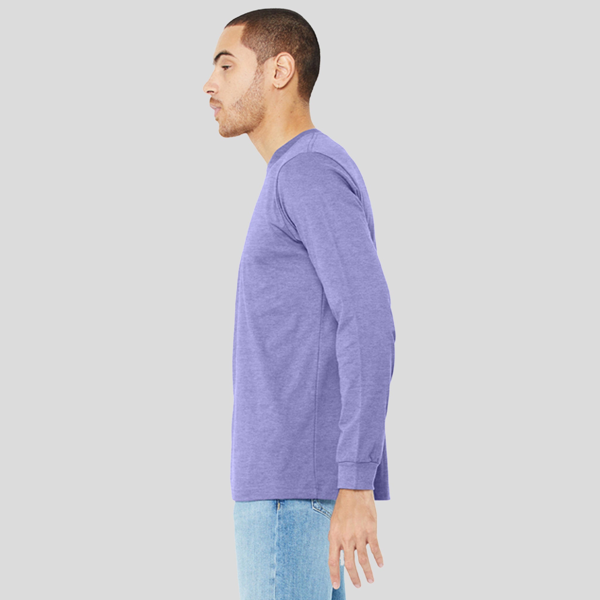 Unisex Heather CVC Long Sleeve Tee | Heather Dark Lavender
