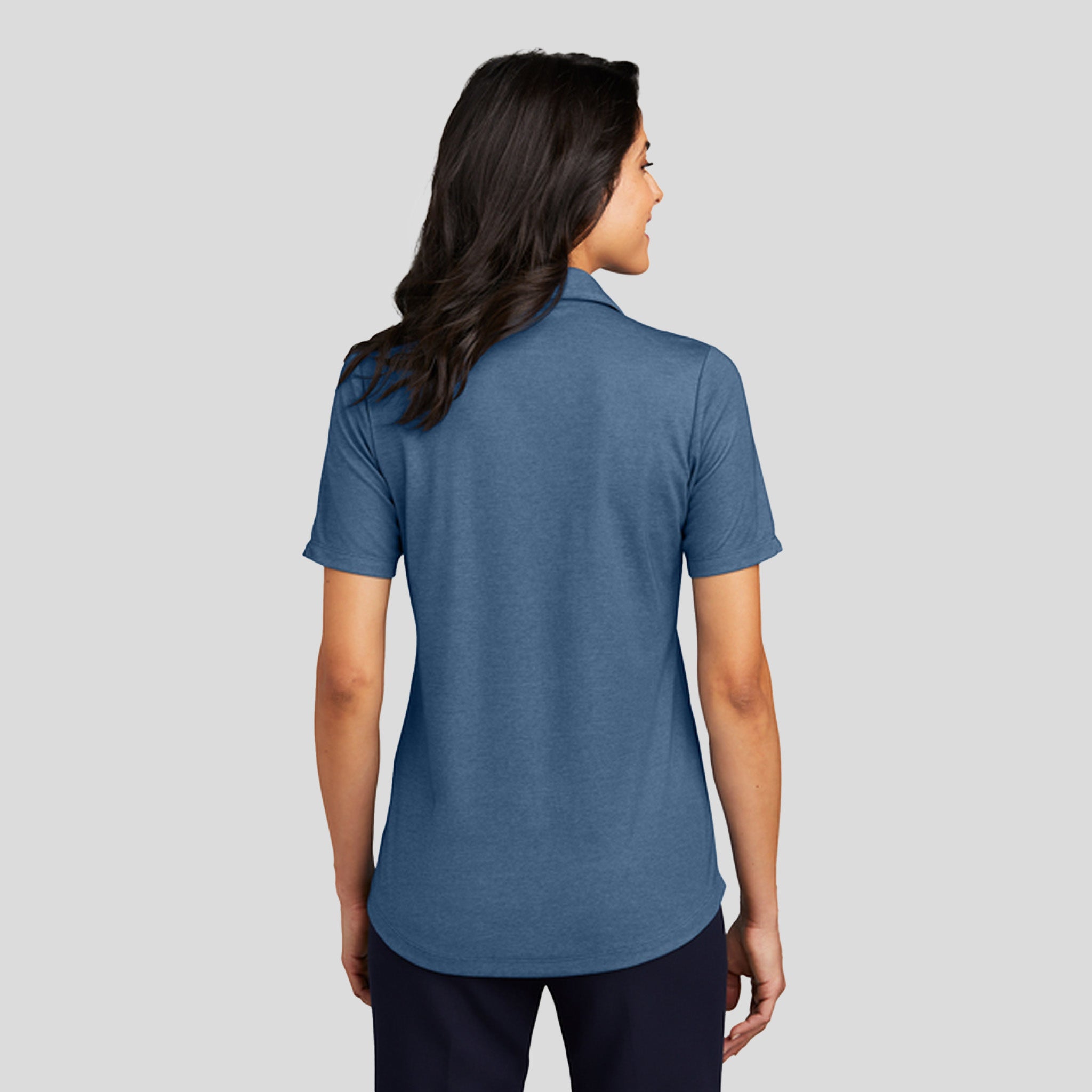 Women's Fine Pique Blend Polo | Aegean Blue Heather