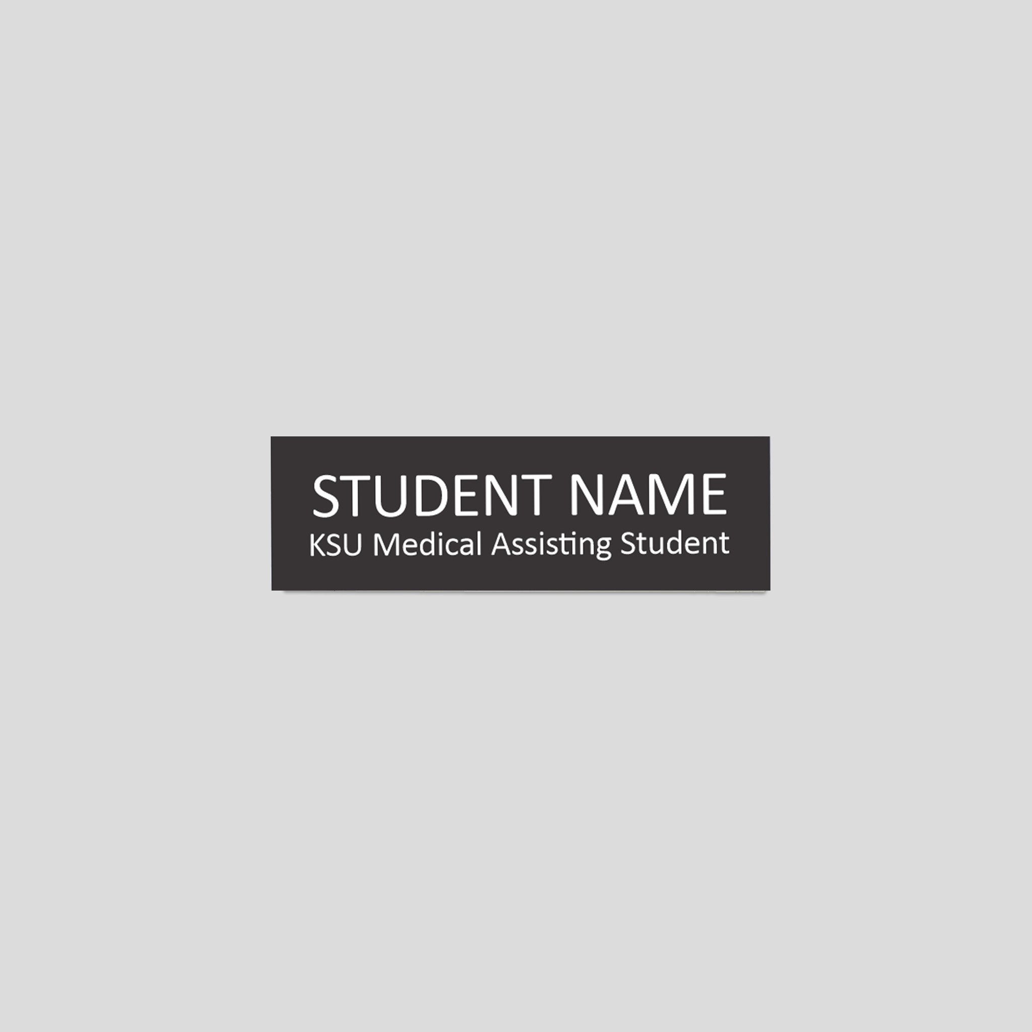 KSU Name Badge | Black/White